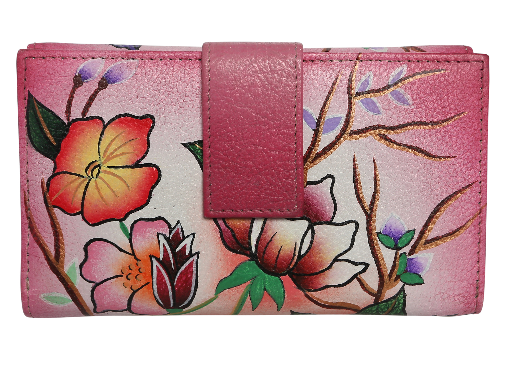 Ladies Hand-Painted Leather Wallet 2193 Butterfly Dance - Modapelle Direct