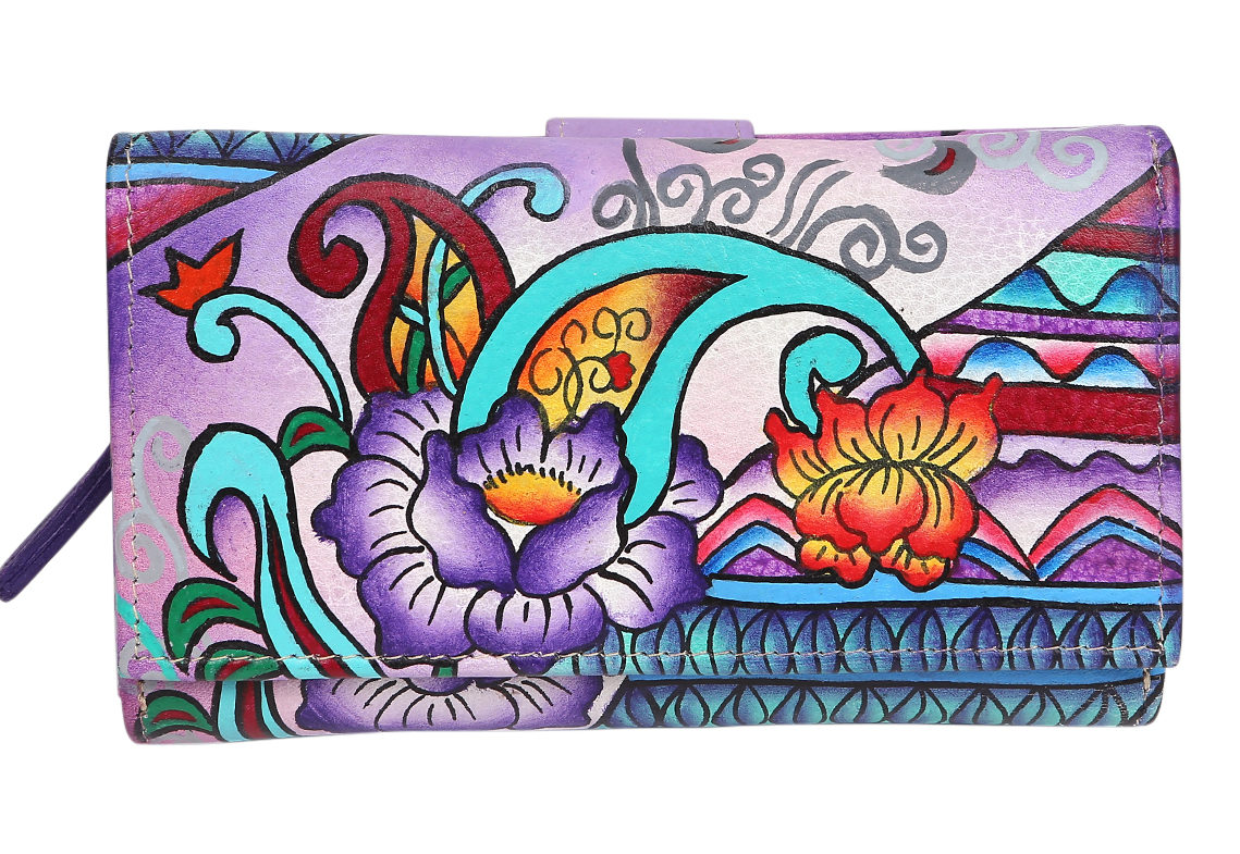 Hand Painted Ladies Wallets.