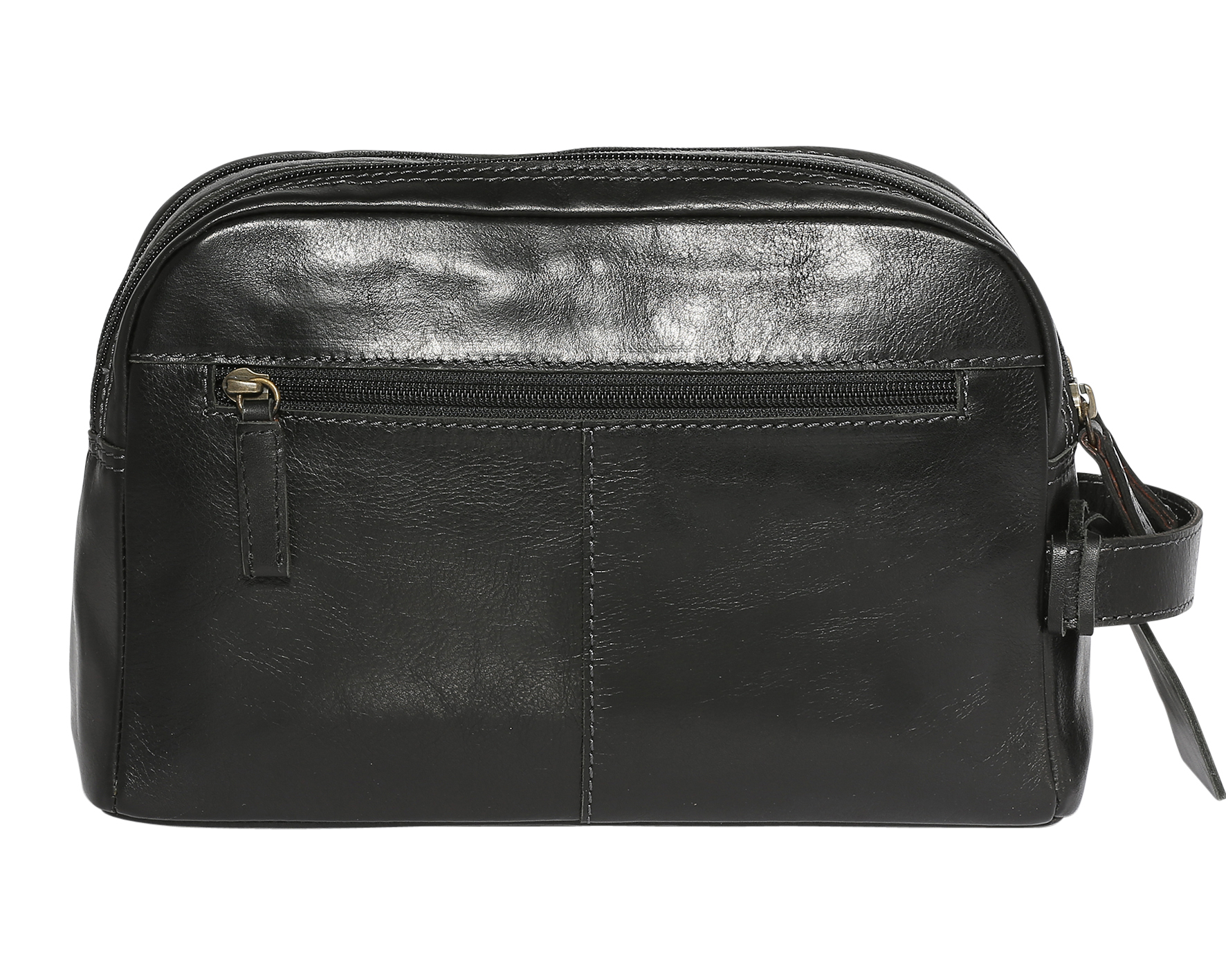 Men's Leather Toiletry Bag 3902 Black - Modapelle Direct