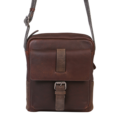 Men's Vintage Cow Leather Brown Satchel Bag 3910BRM - Modapelle Direct