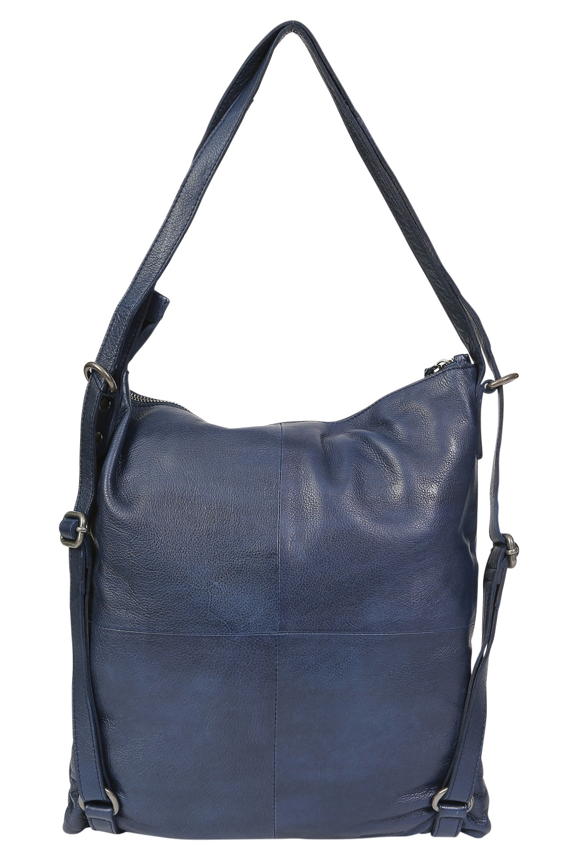 Leather Hobo/Shoulder/Backpack 6314 Navy - Modapelle Direct