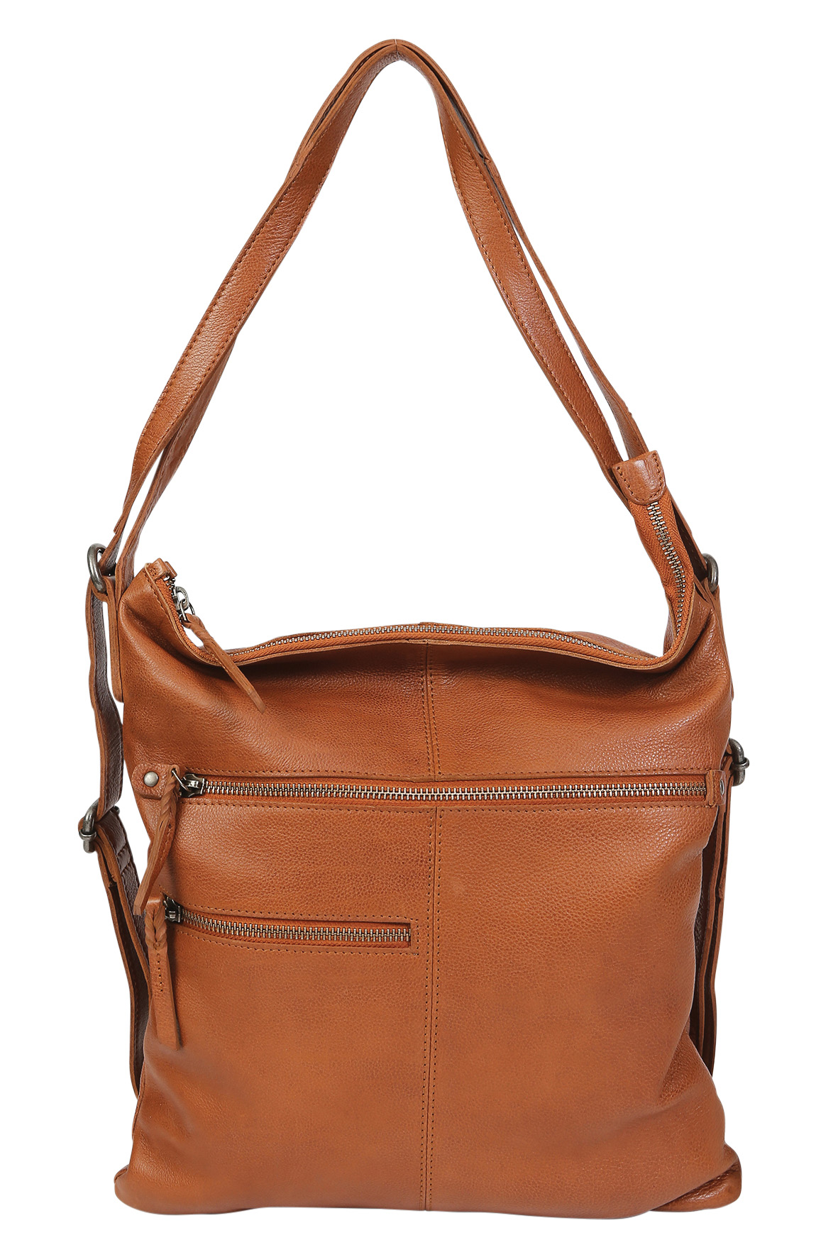 Leather Hobo/Shoulder/Backpack 6314 Tan - Modapelle Direct