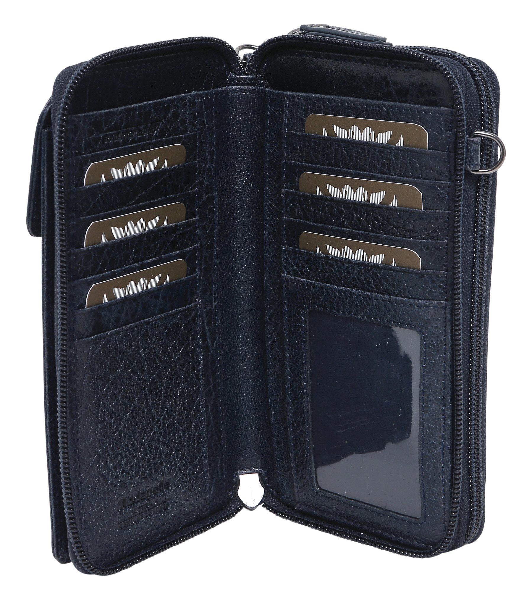 Leather Wallet 7330 Navy - Modapelle Direct