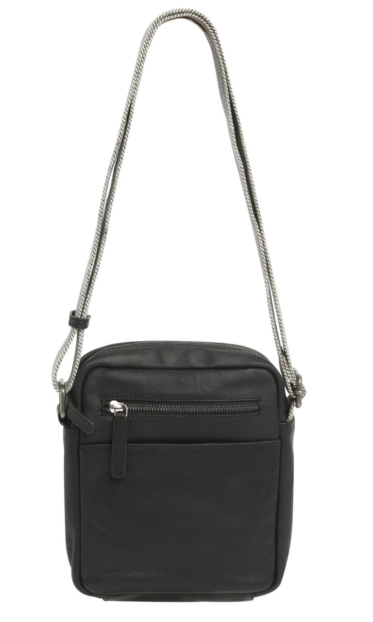 Men's Leather Satchel/Men's Cross Body Bag 3934 Black - Modapelle Direct