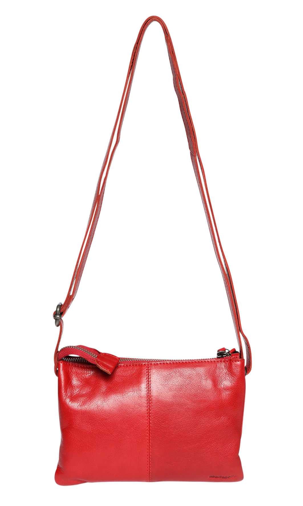 Leather Cross Body/Leather Shoulder Bag 6316 Red - Modapelle Direct