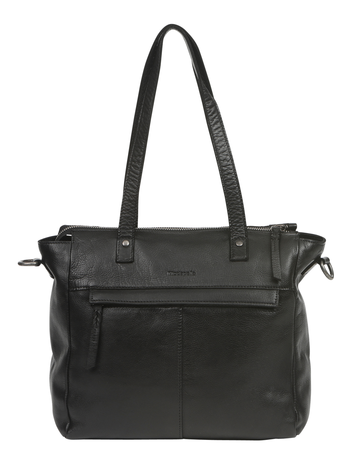 Ladies Leather Cross Body/Leather Tote 6631 Black - Modapelle Direct