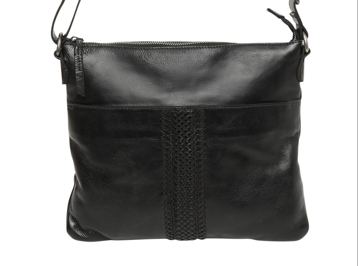 Leather Cross Body/Leather Shoulder Bag 6666 Black - Modapelle Direct